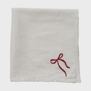 Lene Bjerre Fiola stoffen servet Wit-donkerrood, 45x45 cm
