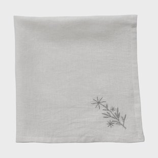 Lene Bjerre Starlia stoffen servet Wit-zilver, 45x45 cm