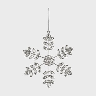 Lene Bjerre Ada sneeuwvlok decoratieve hanger Zilverkleurig, 18x18 cm