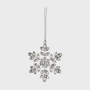 Lene Bjerre Ada sneeuwvlok decoratieve hanger Zilverkleurig, 10x10 cm
