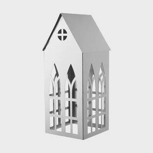 Lene Bjerre Sigrine house waxinelichthouder Zilverkleurig, 14x14xH33 cm