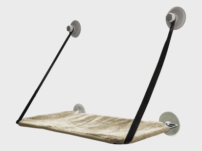 KARLIE Kattenhangmat voor aan het raam, 59 x 32 cm (Beige)