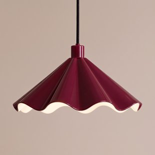Lilliet hanglamp, metaal, donkerrood, Ø 34 cm, E27 - Lindby - Woonkamer - Modern - 1 lamp