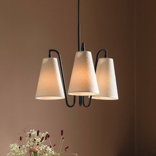 Globen Lighting hanglamp Lou 3 wit bouclé/zwarte stof