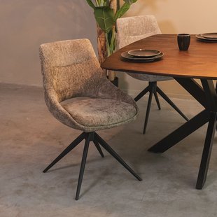 LABEL51 Draaibare Eetkamerstoel Marlow Elite stof - Hunter