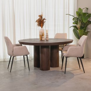 LABEL51 Ronde Eettafel Olly Espresso Mangohout, 150cm