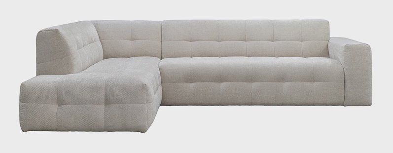 LABEL51 Hoekbank Lorenzo Links, 294cm, Elite stof - Naturel