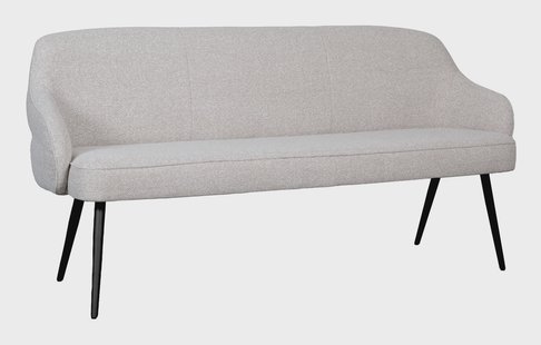 LABEL51 Eetkamerbank Bern 190cm, Bouclé - Naturel/Zwart