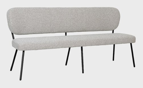 LABEL51 Eetkamerbank Singapore 160cm, Bouclé - Naturel/Zwart