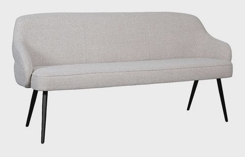 LABEL51 Eetkamerbank Bern Bouclé, 160cm - Naturel/Zwart