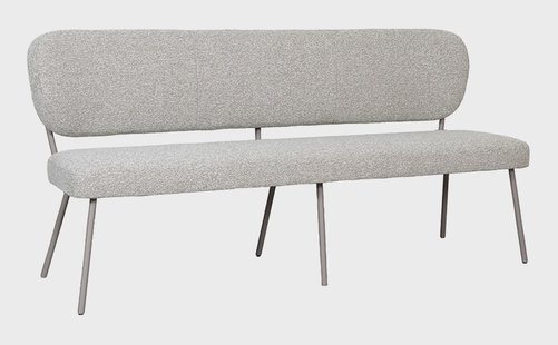 LABEL51 Eetkamerbank Singapore 190cm, Bouclé - Naturel/Taupe