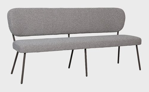 LABEL51 Eetkamerbank Singapore 190cm, Bouclé - Mushroom/Brons