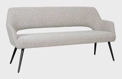 LABEL51 Eetkamerbank Sunray 190cm, Bouclé - Naturel/Zwart