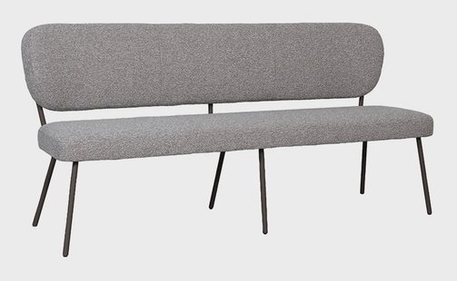 LABEL51 Eetkamerbank Singapore 160cm, Bouclé - Mushroom/Brons