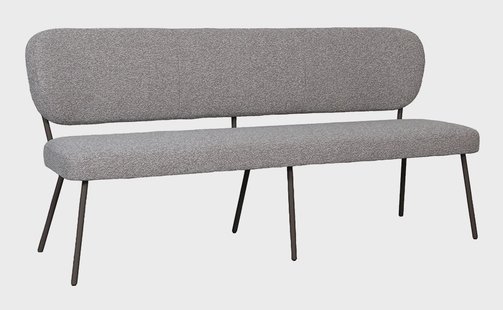 LABEL51 Eetkamerbank Singapore 220cm, Bouclé - Mushroom/Brons