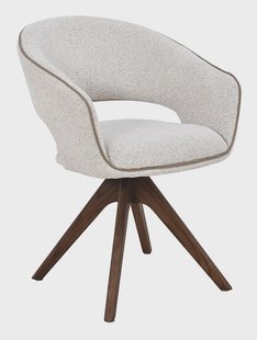 LABEL51 Draaibare Eetkamerstoel Osuma Prestige-stof en walnoot - Naturel