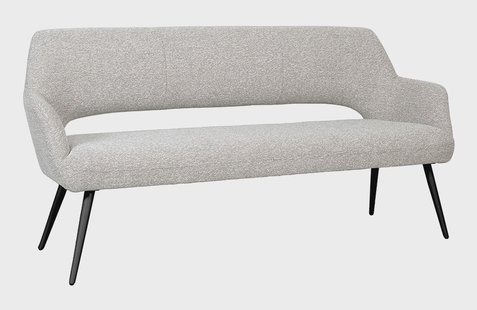 LABEL51 Eetkamerbank Sunray 220cm, Bouclé - Naturel/Zwart