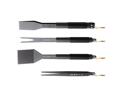 + 15% kassakorting | Boretti barbecue grill gereedsschapsset 4-delig (tang, spatel, vork, pincet) - Laagste prijsgarantie!