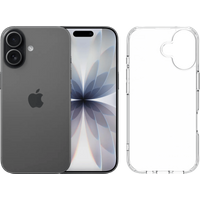 Apple iPhone 17 256GB Zwart + BlueBuilt Protective Back Cover Transparant