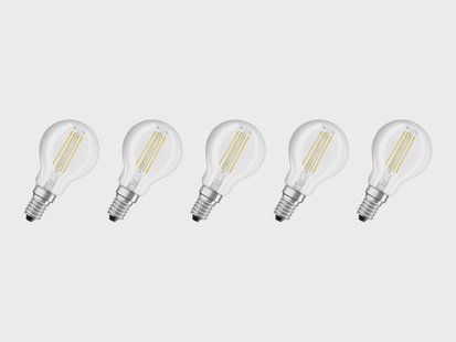 OSRAM Set van 5 LED-lampen Base Classic (CLP40, E14, 470 lm, 2700 K, Transparant)