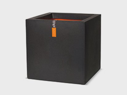 CAPI EUROPE Bloempot Smooth, vierkant (30 x 30 x 30 cm, zwart)