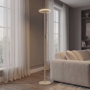 Frile LED vloerlamp, beige, dimbaar, hoogte 190 cm, metaal - Arcchio - Woonkamer - Modern - Aluminium - 1 lamp