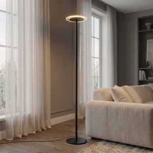Frile LED vloerlamp, zwart, dimbaar, hoogte 190 cm, metaal - Arcchio - Woonkamer - Modern - Aluminium - 1 lamp