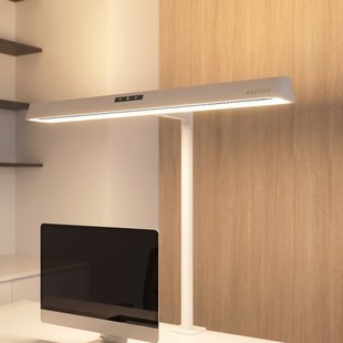 Shax LED klemlamp, wit, dimbaar, 4.000 K, sensor - Arcchio - Werkkamer / Kantoor - Modern - Metaal - Met lampenkap
