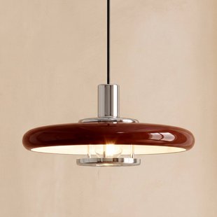 Branford hanglamp, bordeauxrood, Ø 35 cm, metaal, retro - Lindby - Woonkamer - Vintage / Retro - 1 lamp