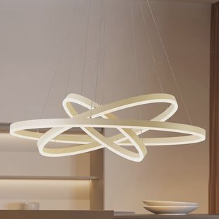 Albiona LED hanglamp, beige, 3 ringen, Ø 80 cm - Arcchio - Woonkamer - Modern - Metaal - Meerdere lampen