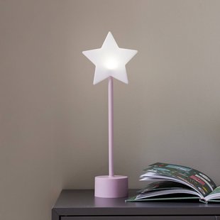 STAR TRADING LED tafellamp op accu Blizz, roze, 40 cm, stervormig, dimbaar