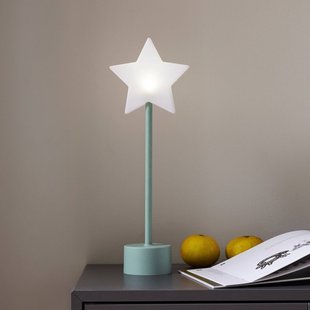 STAR TRADING LED tafellamp op accu Blizz, groen, 40 cm, stervormig, dimbaar