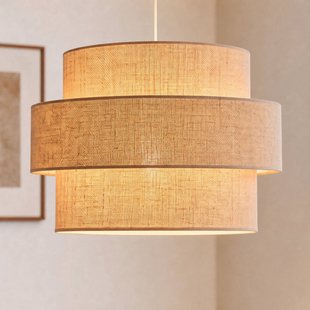 Space hanglamp, jute, 1-lamp, textiel, E27 - Duolla - Slaapkamer - Boho - Stof - 1 lamp