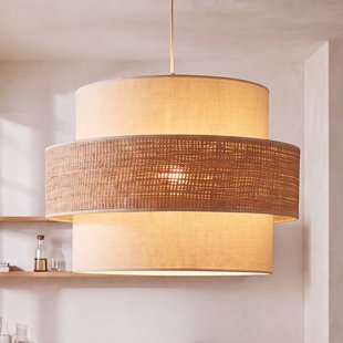 Duolla Hanglamp Space, ecru/beige, 1-lamp, textiel, E27