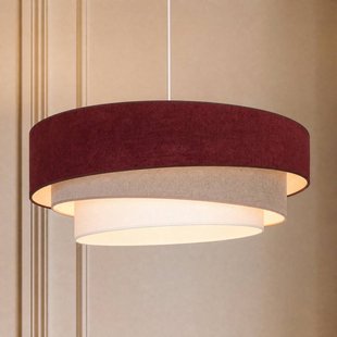 Trio hanglamp, donkerrood/beige, Ø 60 cm, textiel, E27 - Duolla - Woonkamer - Jong wonen - Stof - 1 lamp