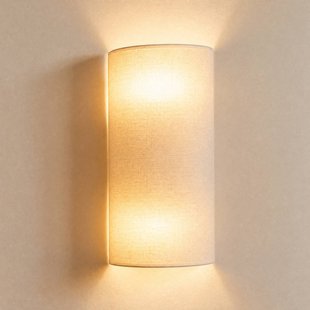 Duolla Wandlamp Nature, crème, hoogte 40 cm, textiel, omhoog/omlaag