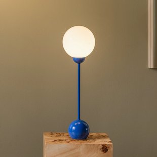 Ripley-tafellamp blauw, hoogte 52 cm - Globen Lighting - Woonkamer - Scandinavisch - Metaal - Met lampenkap