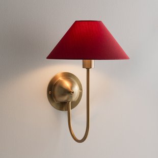 IRIS wandlamp bordeauxrood, hoogte 32 cm, metaal - Globen Lighting - Woonkamer - Scandinavisch - Stof - Met lampenkap