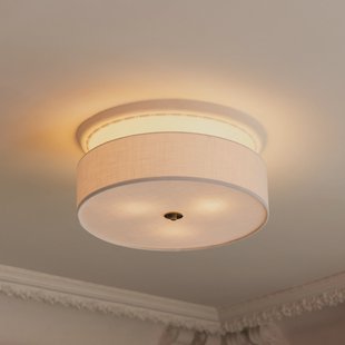 Noah 50 plafondlamp wit - Globen Lighting - Woonkamer - Scandinavisch - Stof - Met lampenkap