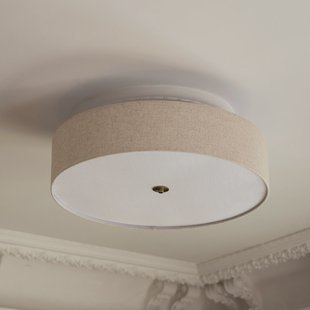 Noah 65 plafondlamp beige - Globen Lighting - Woonkamer - Scandinavisch - Stof - Met lampenkap