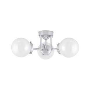 Alley badkamer plafondlamp Ø 50 cm chroom/wit - Globen Lighting - Scandinavisch - Metaal - Meerdere lampen