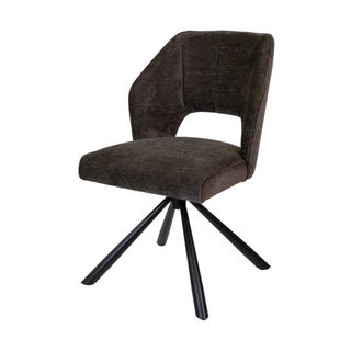 Giga Meubel Giga Meubel Eetkamerstoel Mara - Stof/Metaal - Taupe - Set van 2