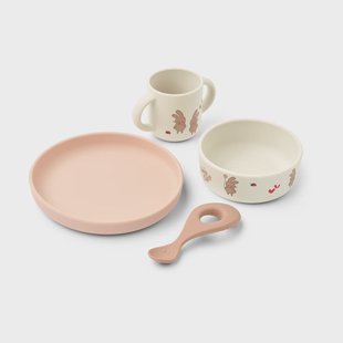 Liewood Vivi printed servies set 4-delig Wild child/Rosey