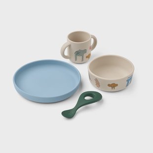 Liewood Vivi printed servies set 4-delig Imagine/Sandy
