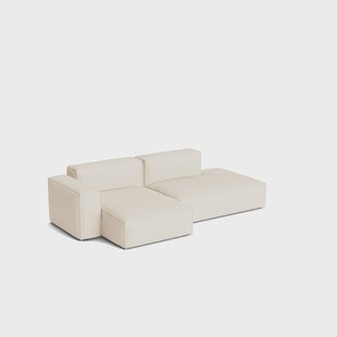HAY Mags Soft Low Armrest bank 2,5-zits combinatie 3 Turf cream, linksgeplaatst, afneembare bekleding