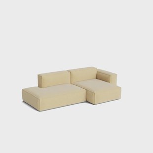 HAY Mags Soft Low Armrest bank 2,5-zits combinatie 3 Tartaglia Ocre white, rechtsgeoriënteerd, afneembare bekleding