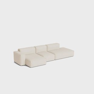 HAY Mags Soft Low Armrest bank 2,5-zits combinatie 3 Turf cream, linksgeplaatst, afneembare bekleding