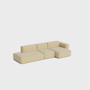 HAY Mags Soft Low Armrest bank 2,5-zits combinatie 3 Tartaglia Ocre white, rechtsgeoriënteerd, afneembare bekleding