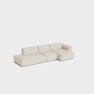 HAY Mags Soft Low Armrest bank 2,5-zits combinatie 3 Turf cream, rechtsgeplaatst, afneembare bekleding