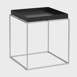 HAY Tray Table medium bijzettafel Black-silicon grijs, 40x40x44 cm